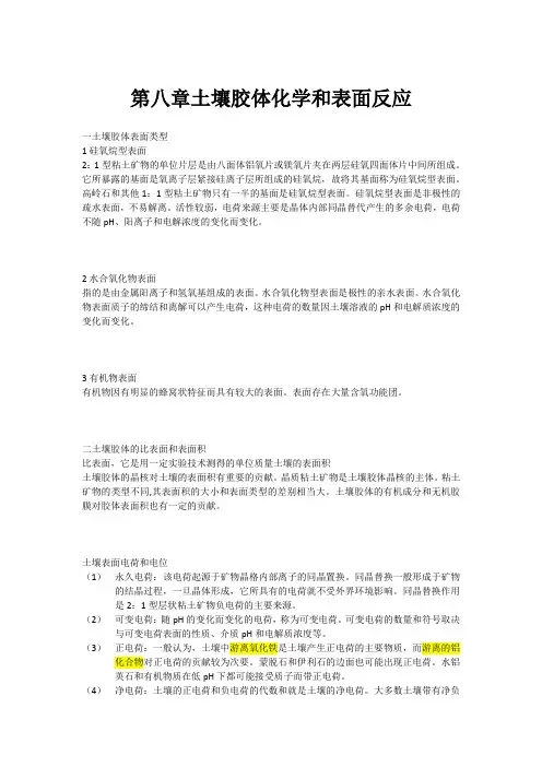 土壤胶体化学和表面氧化反应