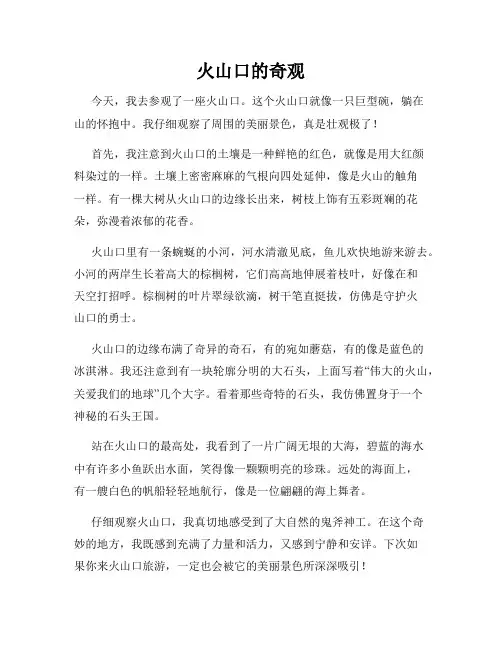 小学三年级作文这儿真美范文火山口的奇观