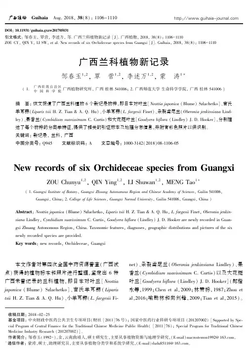 广西兰科植物新记录