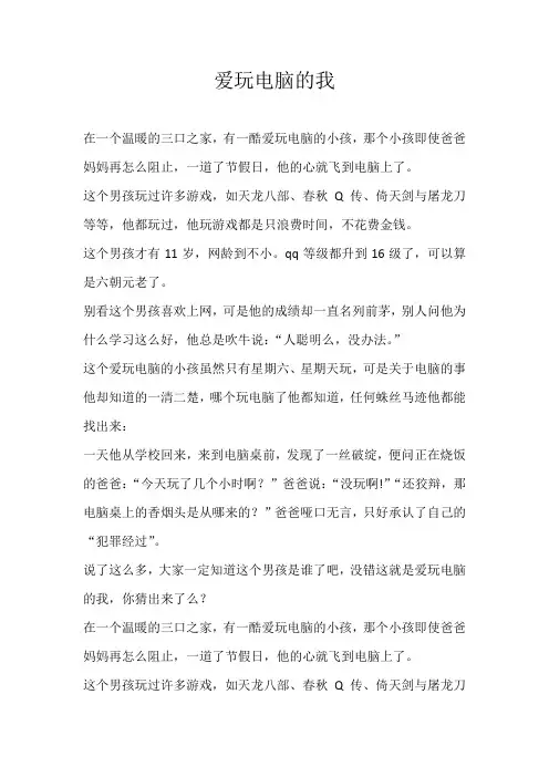 初一叙事爱玩电脑的我