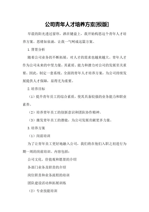公司青年人才培养方案[模版]
