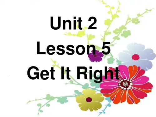 庆元县四小六年级英语上册Unit2AnAccidentLesson5同步课件北师大版三起