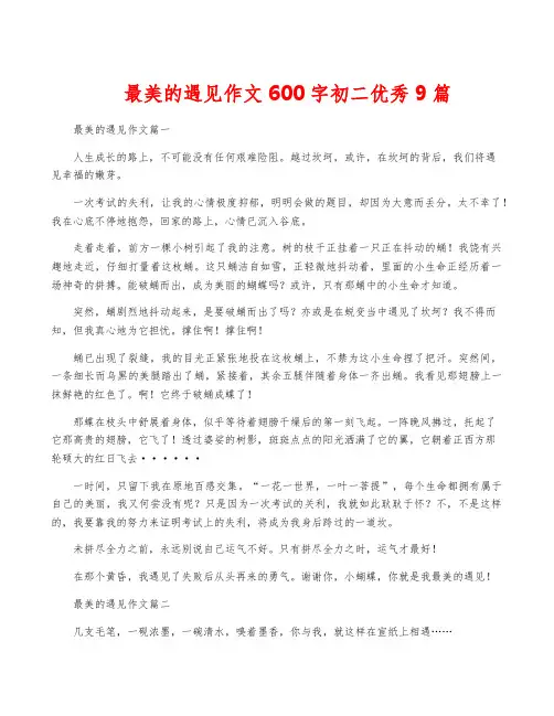 最美的遇见作文600字初二优秀9篇