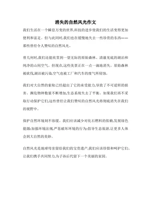 消失的自然风光作文