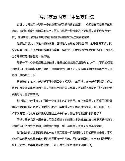 羟乙基氧丙基三甲氧基硅烷