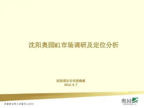 沈阳奥园M1商业市场调研及定位分析