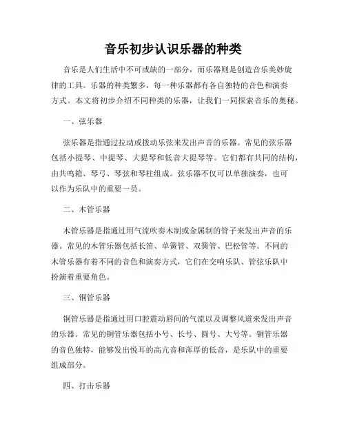 音乐初步认识乐器的种类