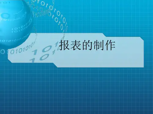 《报表的制作》PPT课件