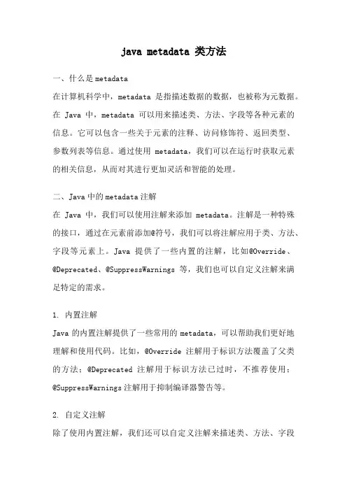 java metadata 类方法