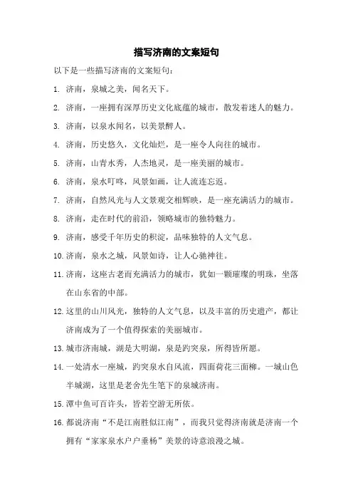 描写济南的文案短句