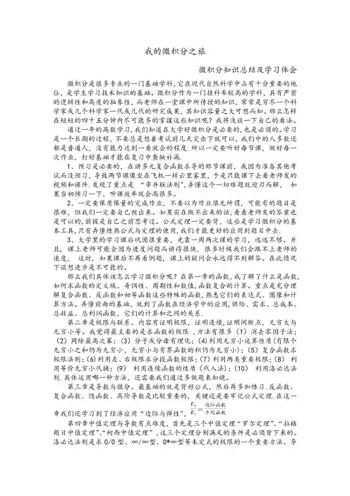 大一微积分论文【范本模板】