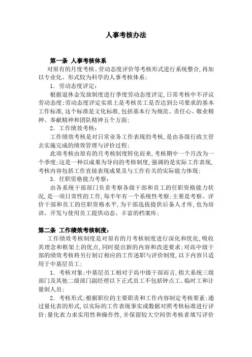 人事考核办法
