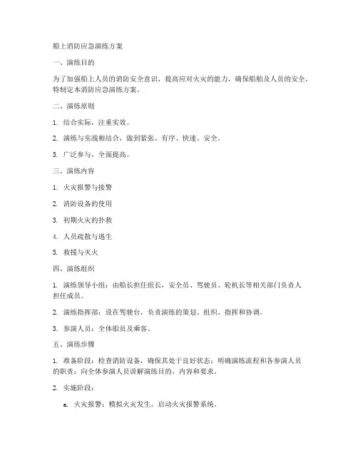 船上消防应急演练方案