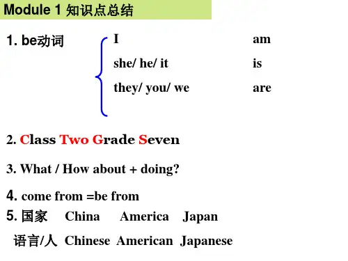 七年级英语上册期末知识点复习M1-M10课件