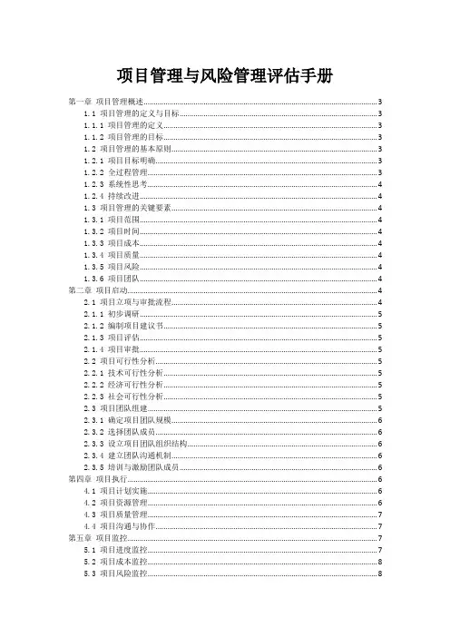 项目管理与风险管理评估手册