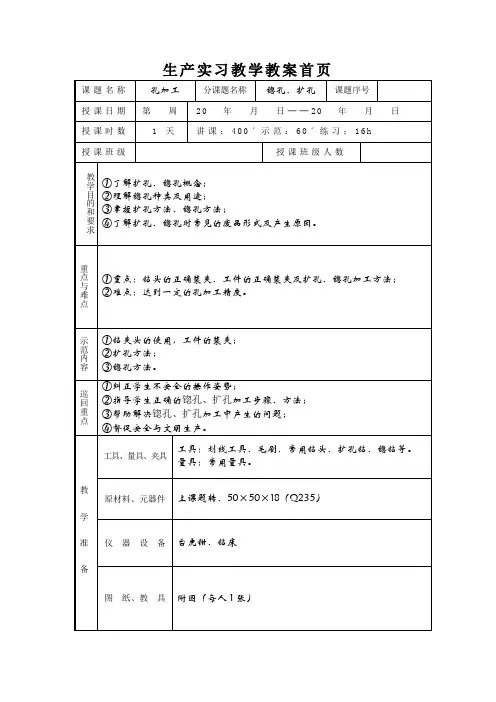 11、孔加工--锪孔、扩孔