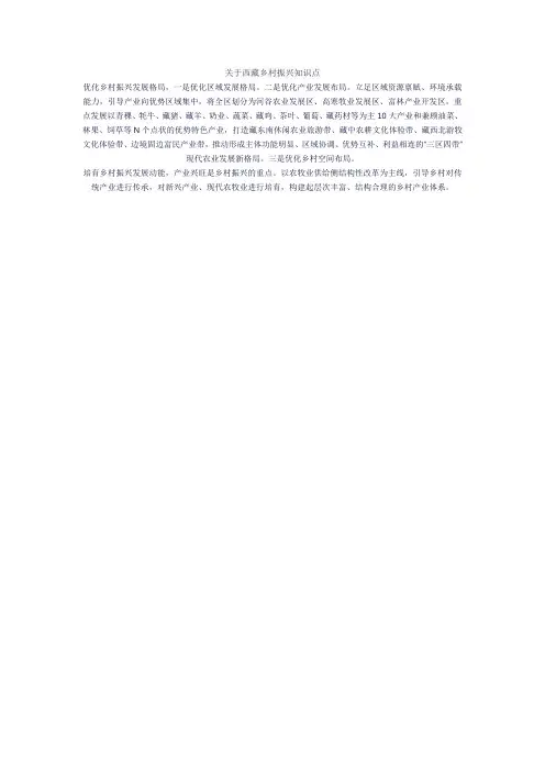 关于西藏乡村振兴知识点