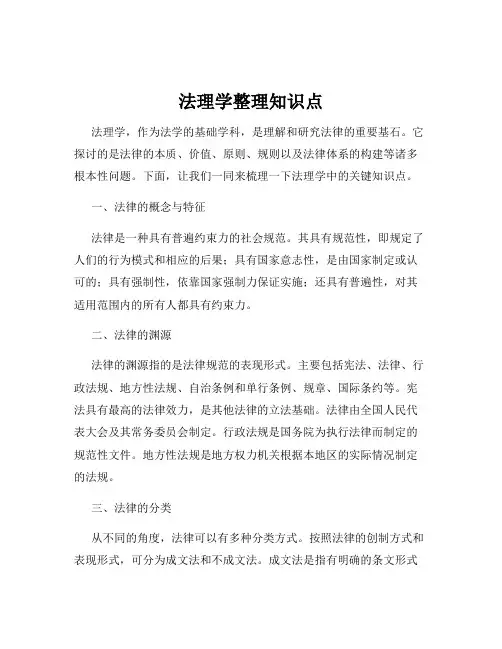 法理学整理知识点