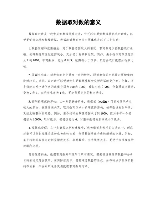 数据取对数的意义