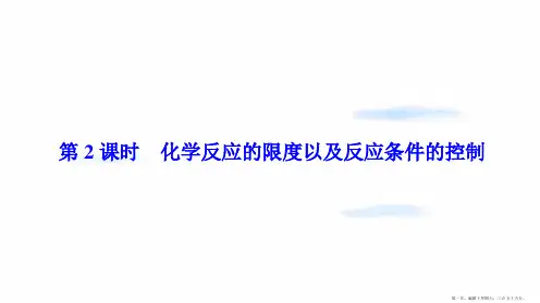 版高中化学第二章化学反应与能量第三节第2课时化学反应的限度以及反应条件的控制课件新人教版必修2