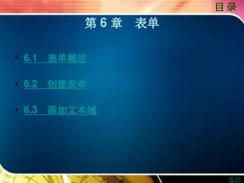 《网页交互设计基础与实例教程》 基础入门篇 第 6 章 表单