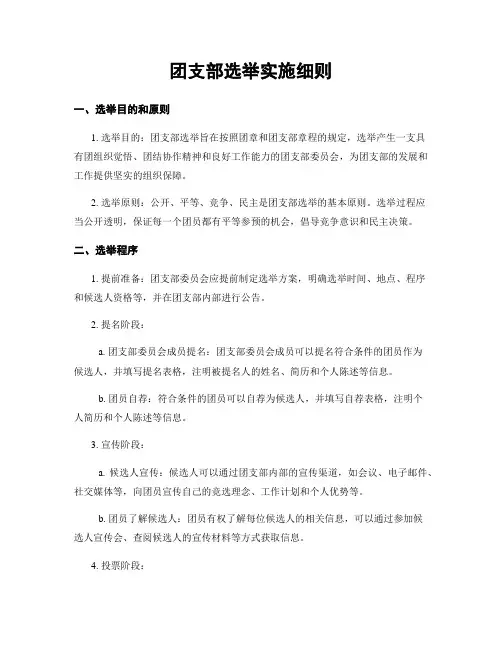 团支部选举实施细则