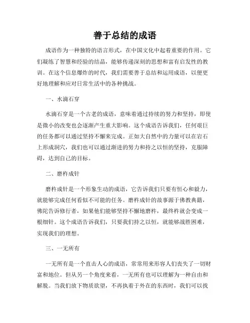 善于总结的成语