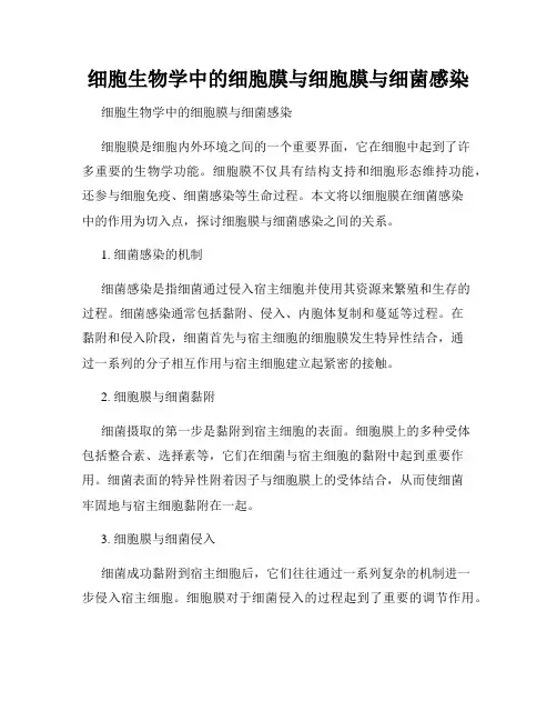 细胞生物学中的细胞膜与细胞膜与细菌感染