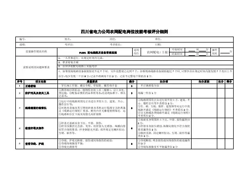 配电线路及设备常规巡视评分细则
