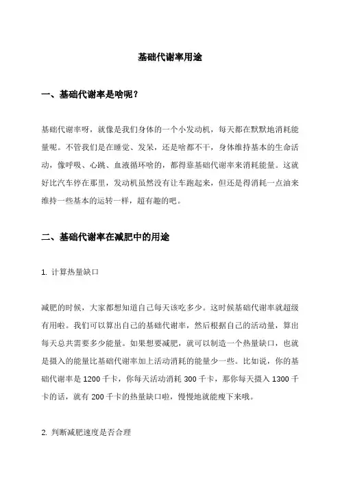 基础代谢率用途