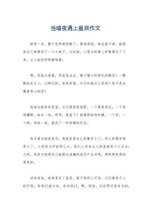 当暗夜遇上星辰作文