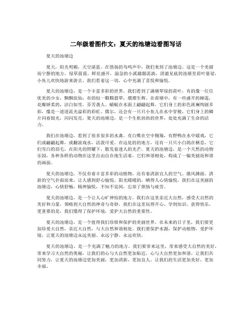 二年级看图作文：夏天的池塘边看图写话 2