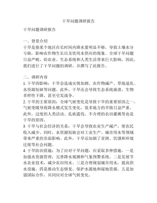 干旱问题调研报告