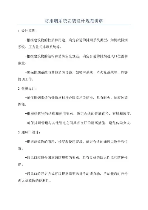 防排烟系统安装设计规范讲解