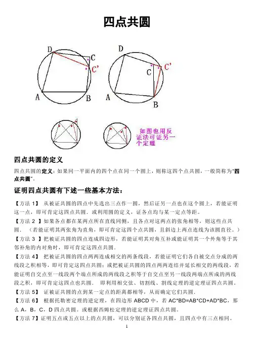 【高中数学竞赛】四点共圆专题详解