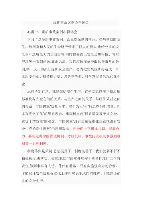 煤矿事故案例心得体会