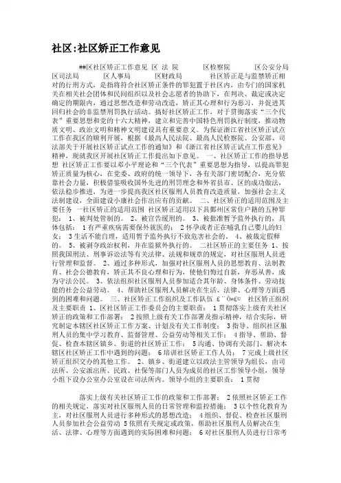社区社区矫正工作意见(精)