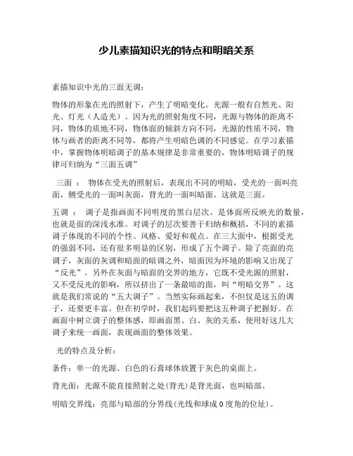 少儿素描知识光的特点和明暗关系