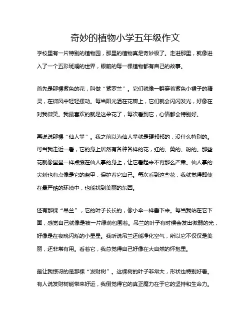 奇妙的植物小学五年级作文