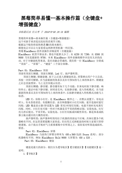 黑莓简单易懂--基本操作篇(全键盘 增强键盘)