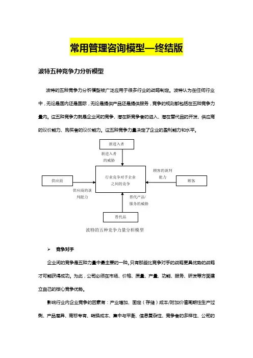 常用管理咨询模型—终结版