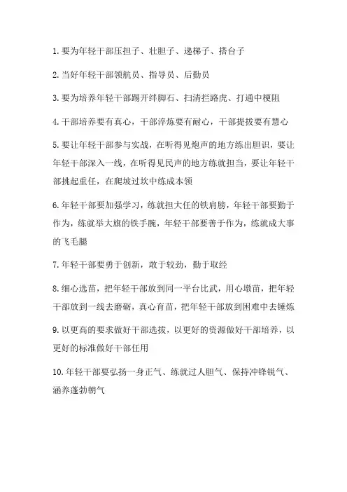十个年轻干部培养的金句