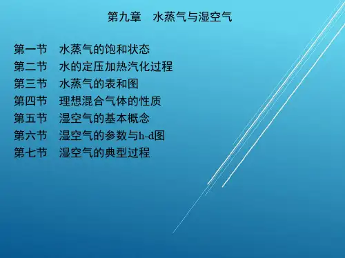 流体力学第九章 水蒸气与湿空气