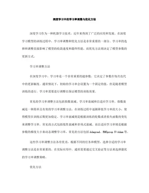 深度学习中的学习率调整与优化方法(九)