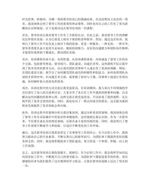 督导培训感想