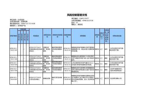 【办公常用表格】定期结算(风险控制管理文档)