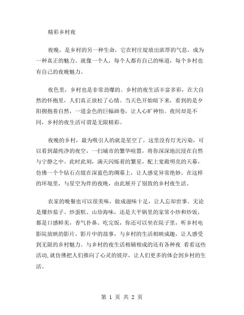精彩乡村夜作文范文