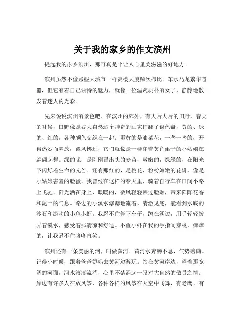 关于我的家乡的作文滨州