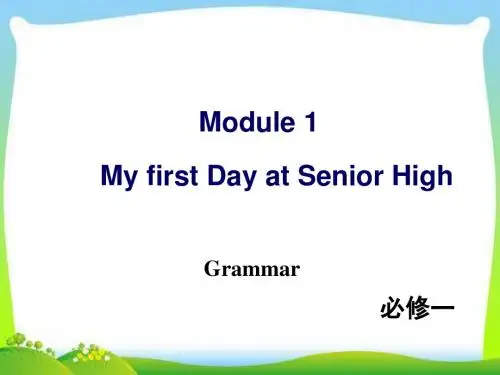 外研版高中英语必修一 Module 1 Grammar教学课件