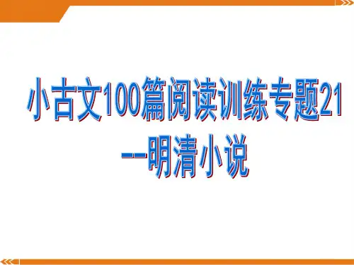 小古文阅读训练专题21--明清小说